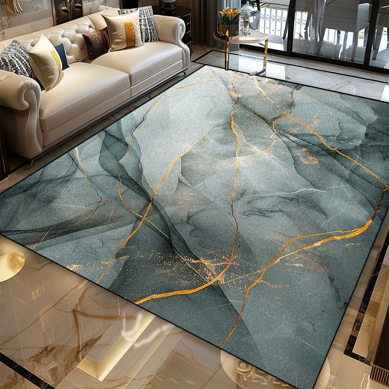 Home Art Textiles - พรมปูพื้นลายหินอ่อนสไตล์นอร์ดิก กันลื่น ขนาดใหญ่ สำหรับห้องนั่งเล่น ห้องนอน ห้องพักผ่อน