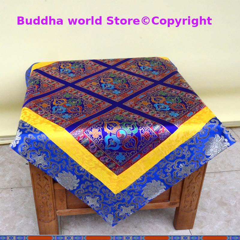 Home Textiles Wholesale - ขายส่งพุทธ Supply ทิเบตเนปาล Family Home พระพุทธศาสนาวัดมงคลเย็บปักถักร้อยพระพุทธรูปแท่นบูชาฝาครอบตารางผ้า