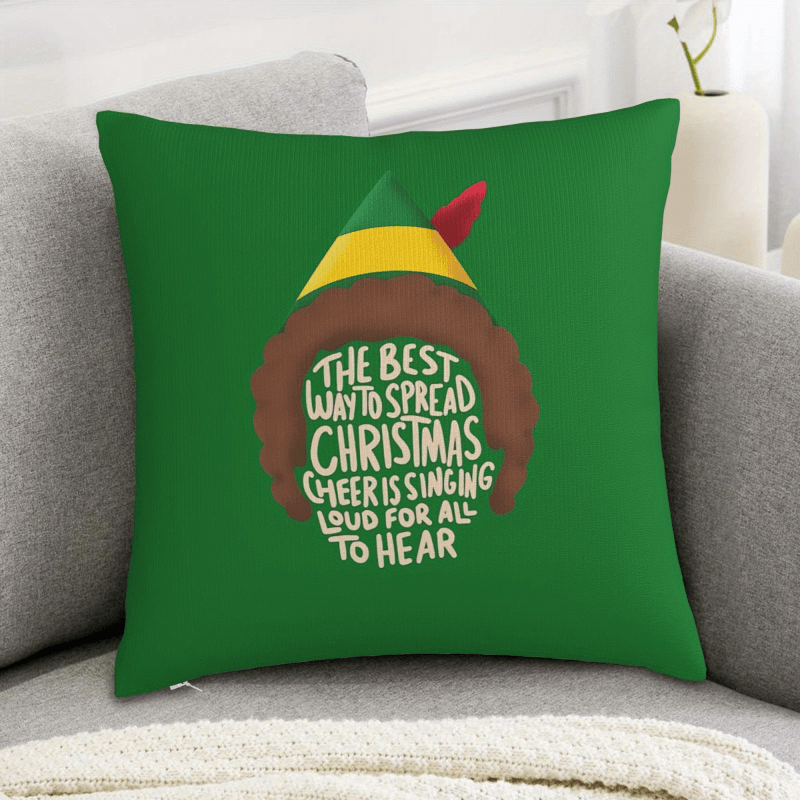 Pillow Insert 18X18 - ปลอกหมอนคริสต์มาสลายเอลฟ์วินเทจ 1 ชิ้น ขนาด 18x18 นิ้ว
