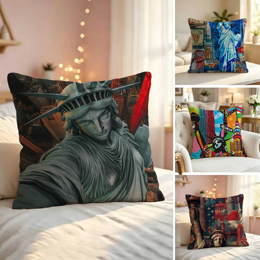 Home Textiles Images - ปลอกหมอนลายภาพเมืองนิวยอร์ก ปลอกหมอนอิงโซฟา ของตกแต่งบ้าน ของขวัญสำหรับเด็ก