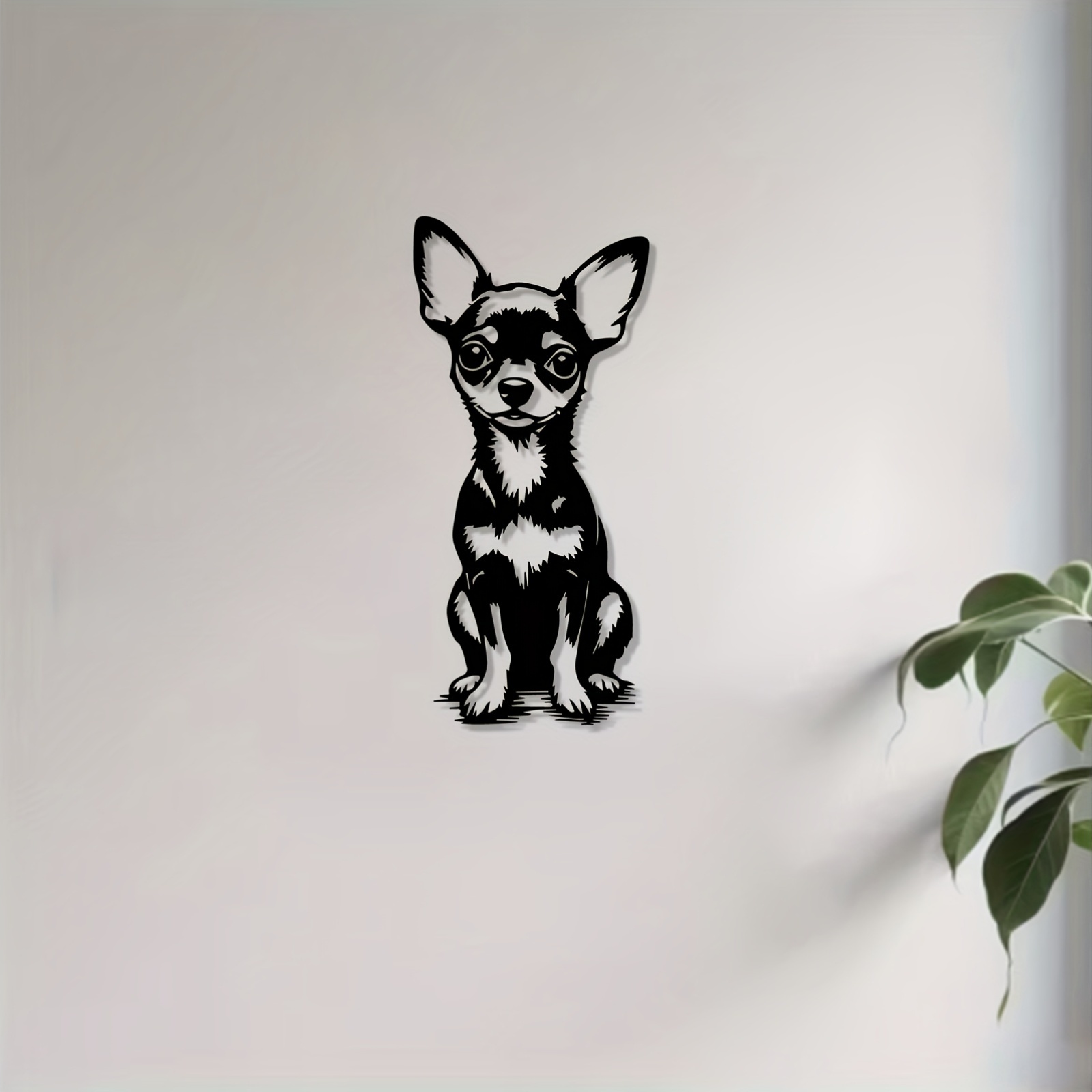 Home Textiles Products - ศิลปะติดผนังโลหะสมัยใหม่ รูปปั้นชิวาว่าน่ารัก ของตกแต่งอะลูมิเนียม ทนทาน สำหรับบ้าน สวน