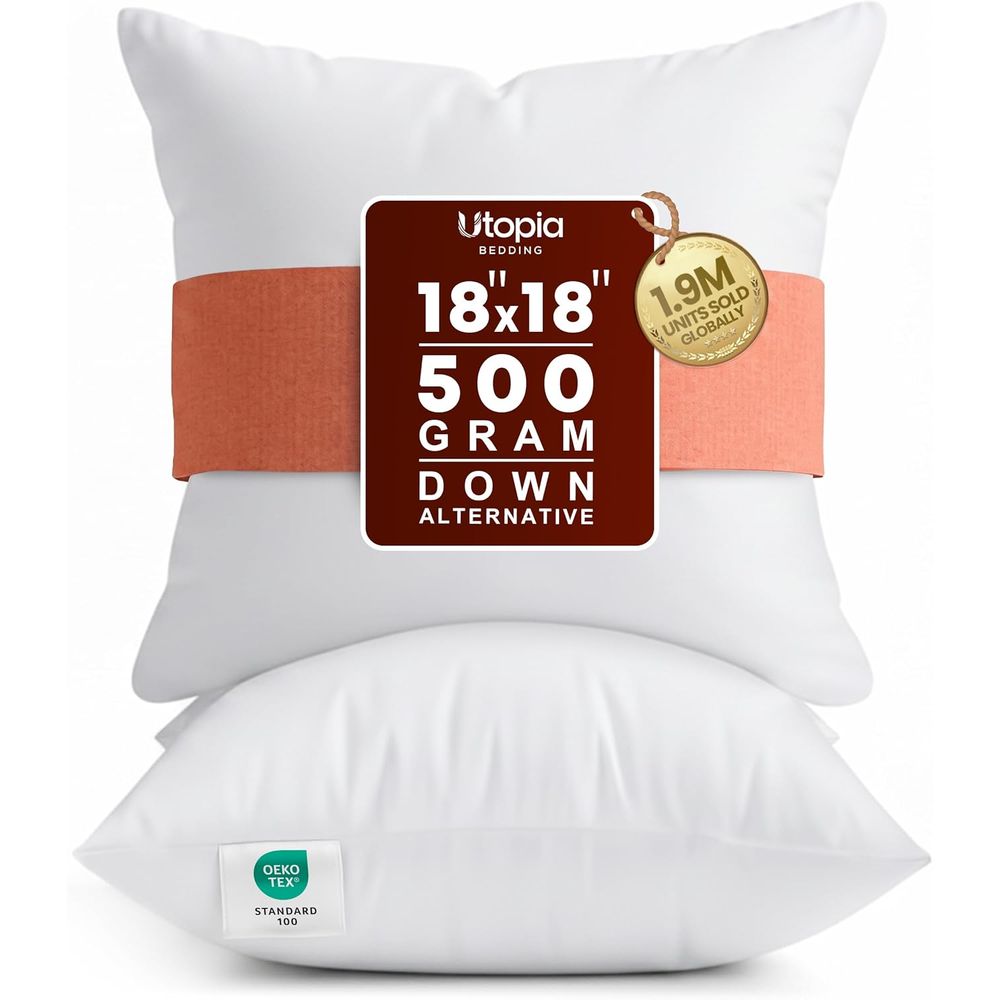 Pillow Insert 18X18 - ชุดไส้หมอนสีขาวขนาด 18x18 นิ้ว สำหรับตกแต่งบ้านและเพิ่มความสบาย
