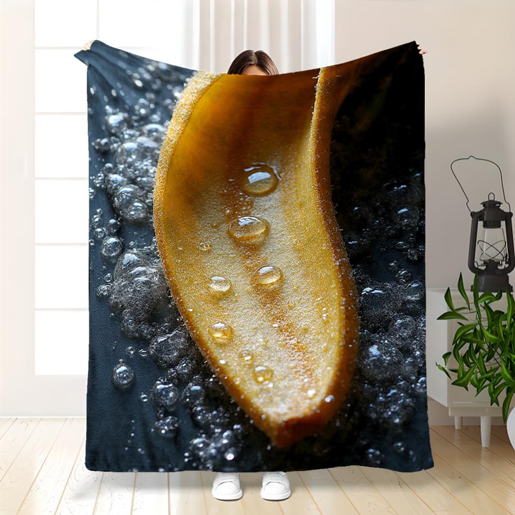 Home Textiles Images - ภาพภาพมาโครของกล้วยแบบธรรมชาติ ผ้าห่มพิมพ์ลายผ้าสักหลาด เหมาะสำหรับทุกฤดูกาล เหมาะสำหรับห้องนั่งเล่น โซฟาในสำนักงาน และการเดินทาง