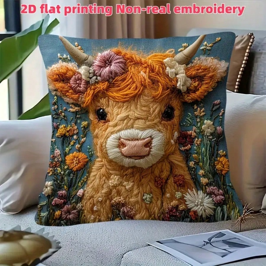 ปลอกหมอนตกแต่งลายวัวไฮแลนด์วิน - Pillow Insert 18X18 บทวิจารณ์และราคา