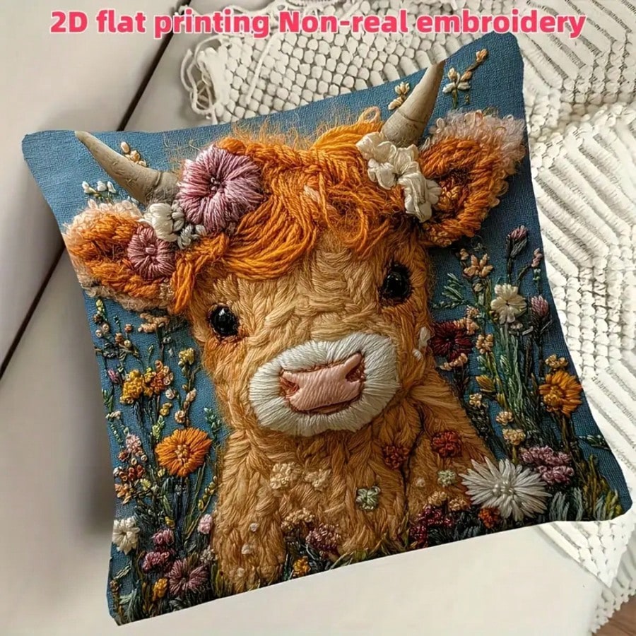 ปลอกหมอนตกแต่งลายวัวไฮแลนด์วิน - Pillow Insert 18X18 บทวิจารณ์และราคา