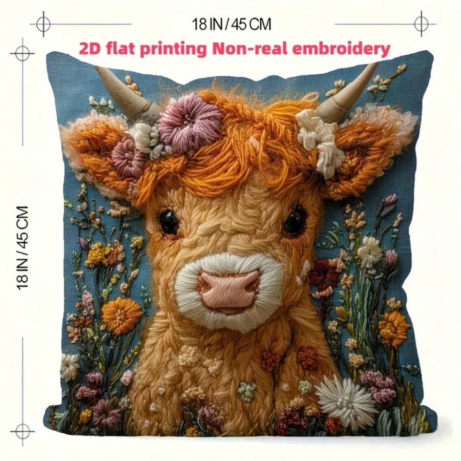 ปลอกหมอนตกแต่งลายวัวไฮแลนด์วิน - Pillow Insert 18X18 บทวิจารณ์และราคา