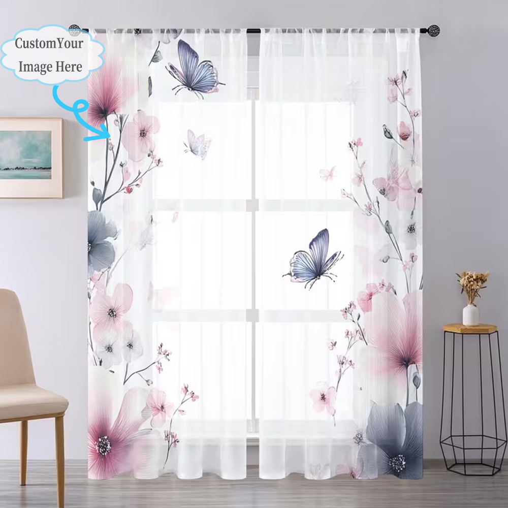 ผ้าม่านโปร่งแสงแบบแบน 2 มิติ 2 - Home Textiles Images บทวิจารณ์และราคา
