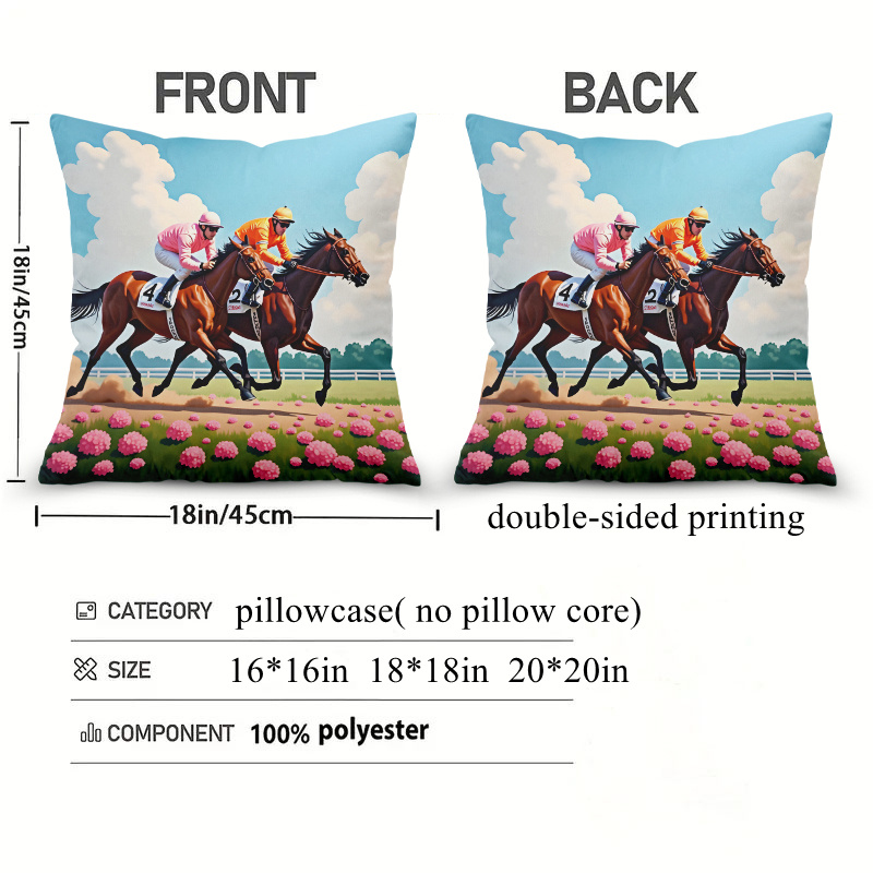 ปลอกหมอนลายม้าแข่ง 1 ชิ้น 18x1 - Pillow Insert 18X18 บทวิจารณ์และราคา