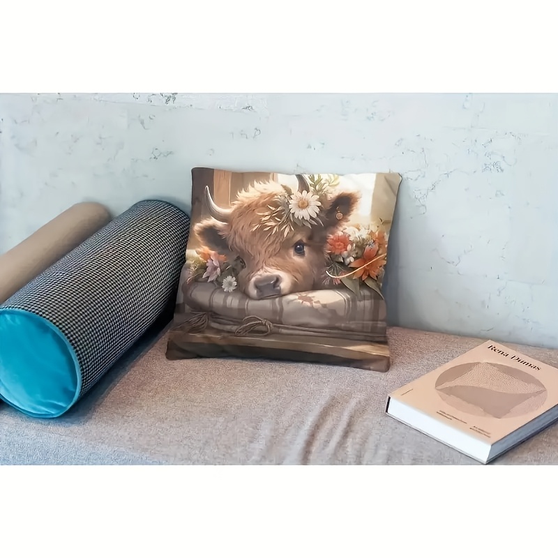 ปลอกหมอนลายวัวไฮแลนด์แบบ 2D แบ - Pillow Insert 18X18 บทวิจารณ์และราคา