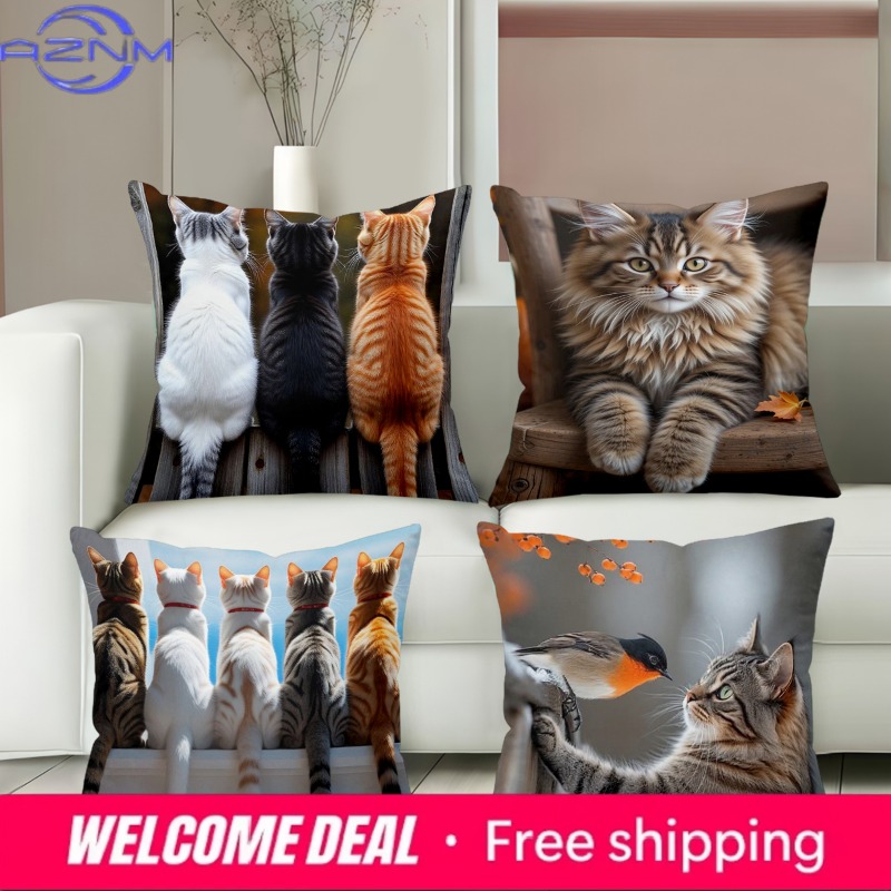 หมอนรูปแมวน่ารักพร้อมรูปแมวหลา - Home Textiles Images บทวิจารณ์และราคา