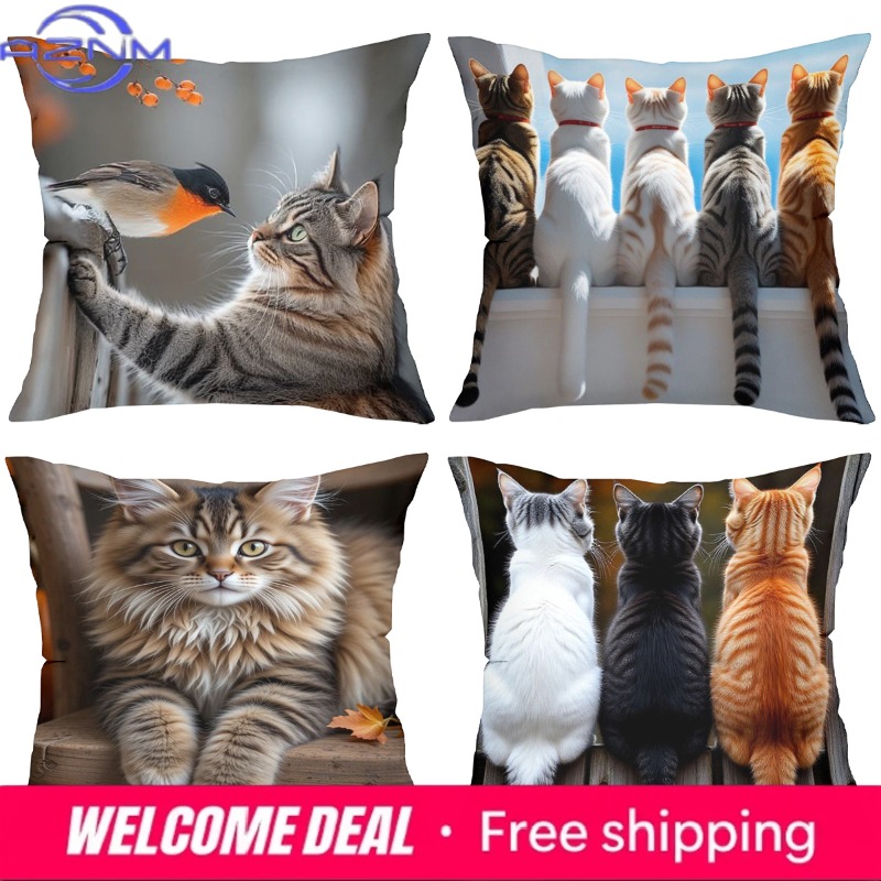 หมอนรูปแมวน่ารักพร้อมรูปแมวหลา - Home Textiles Images บทวิจารณ์และราคา