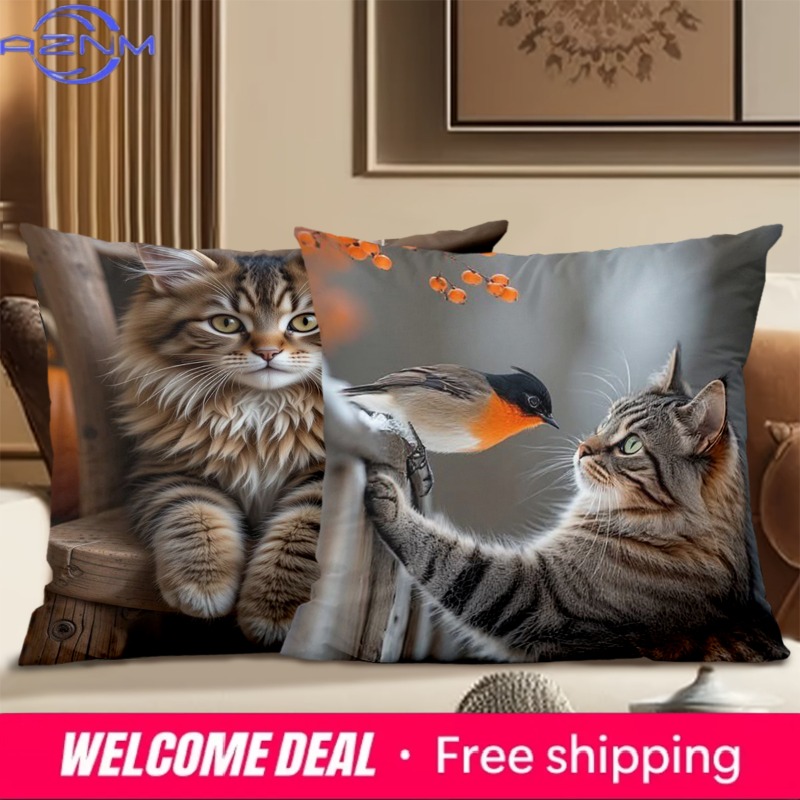 หมอนรูปแมวน่ารักพร้อมรูปแมวหลา - Home Textiles Images บทวิจารณ์และราคา